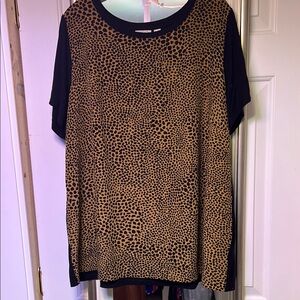 LOGO by Lori Goldstein Tan Cream Boxy Tunic